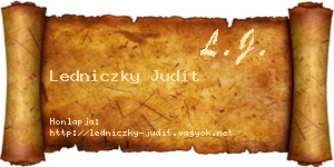 Ledniczky Judit névjegykártya